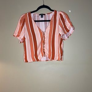 striped flowy crop top